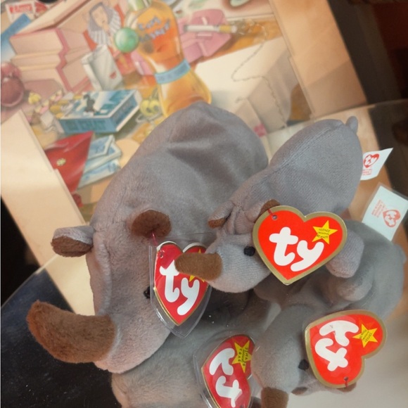 Ty Other - ‘96 - Ty - Spike the Rhino Beanie & Teenie Beanie Babies.